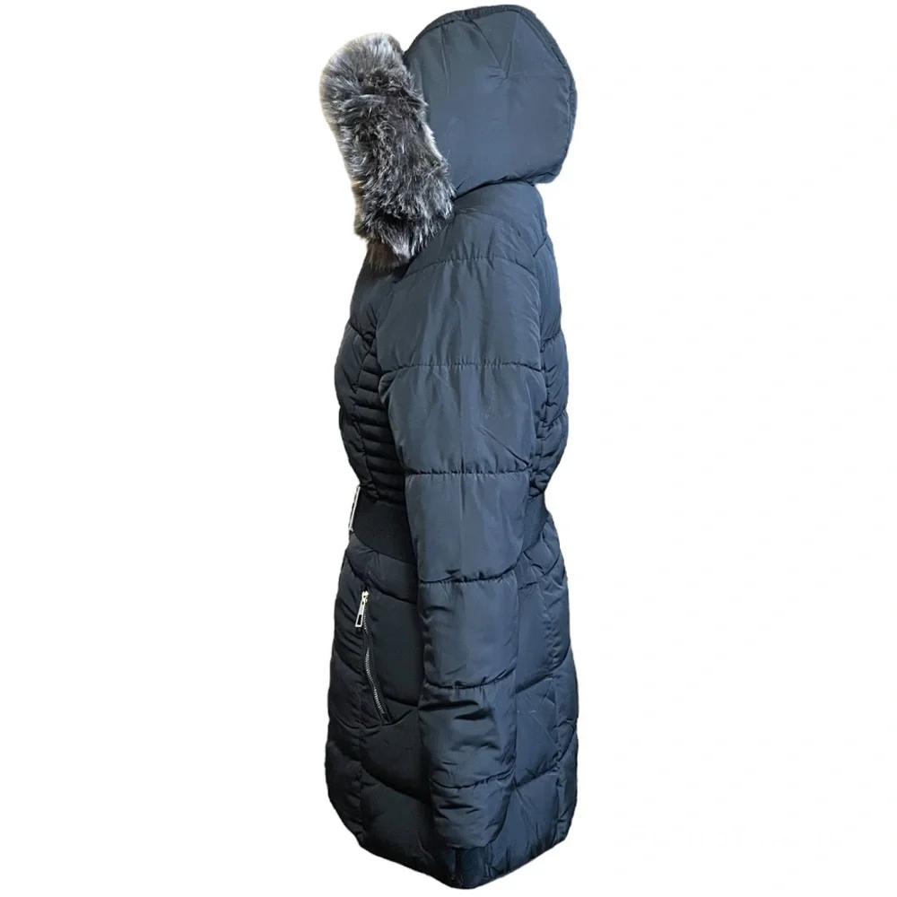 YMI Medium Black and Gold Long Winter Jacket - Picture 4 of 14